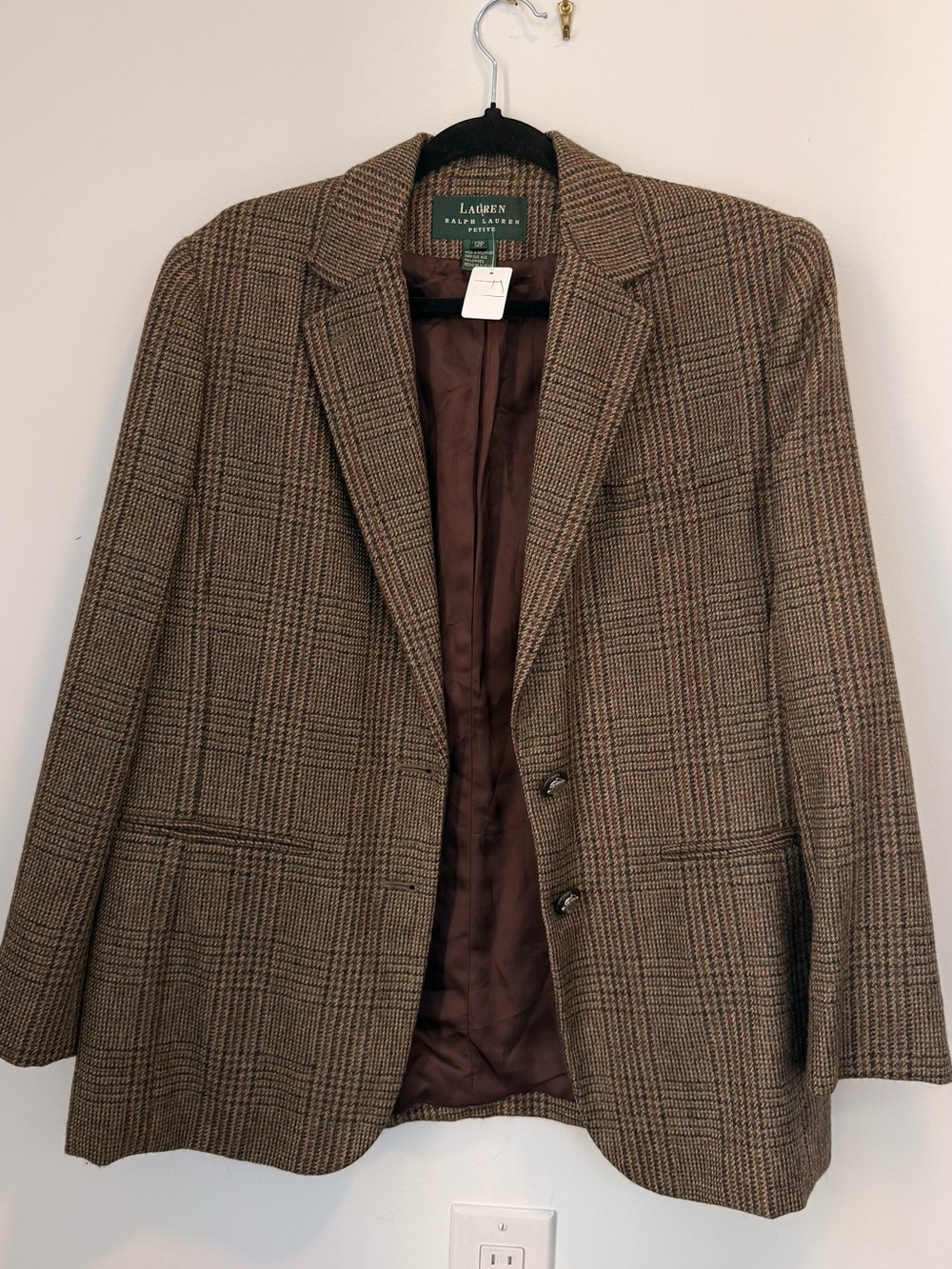 Lauren Ralph Lauren Brown Glen Plaid Women's Blazer